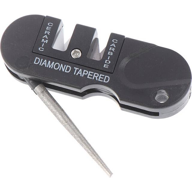 Outdoor Portable Tools Tungsten Ceramic Carbide Knife Whetstone Sharpener Sharpen Fish Hook Pocket Diamond Tool Camp Hike