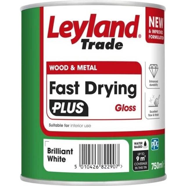 Leyland Fast Drying Plus Water Based Gloss Paint Brilliant White 750ml