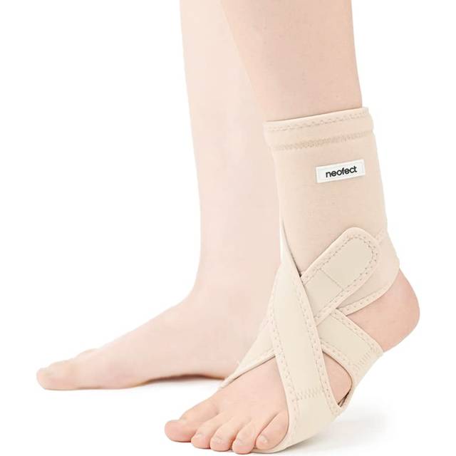 NEOFECT Droppfotstöd beige höger AFO fotdroppstöd för promenader, hängande fotstöd med skor, stroke återhämtningsutrustning, fotdroppstöd för att sova, justerbart ankelstöd (vänster)