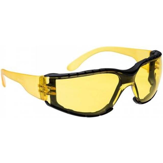 (One Size, Clear/Yellow) Portwest Unisex Adult Wrap Around Safety Glasses
