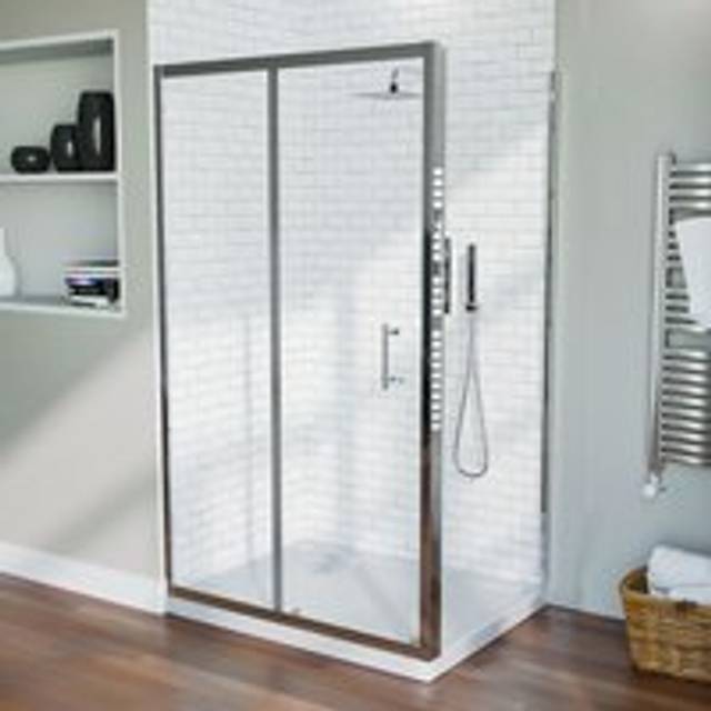 Shower 1100 mm Sliding Door with 900 mm Frameless Glass Side Panel Screen