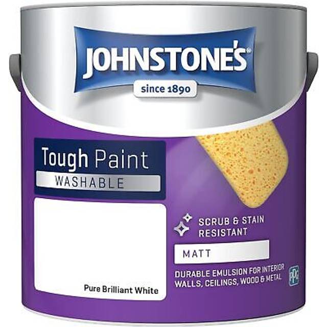Johnstones - washable paint - pure brilliant white - matt finish - emulsion pa