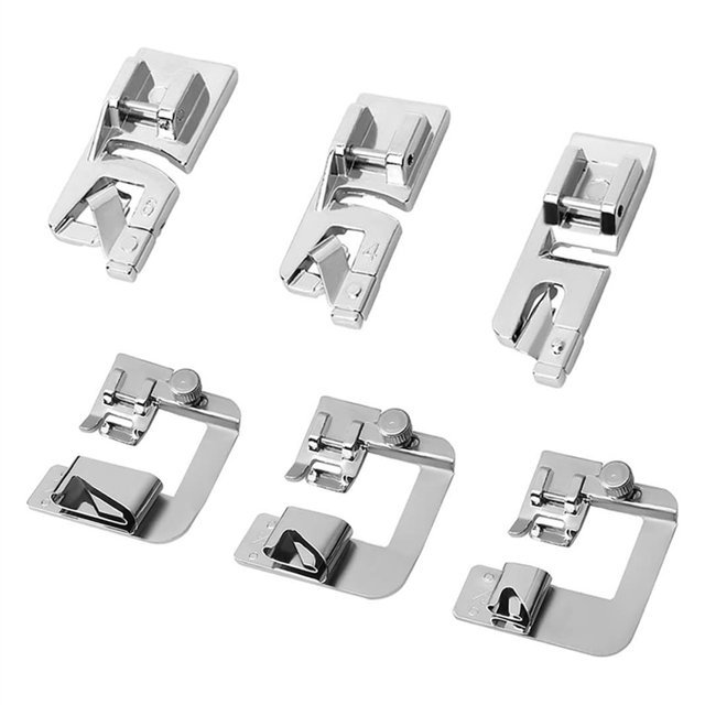 moresk-6 Pcs Rolled Hem Presser Foot, Hemming Foot Kit For Singer,