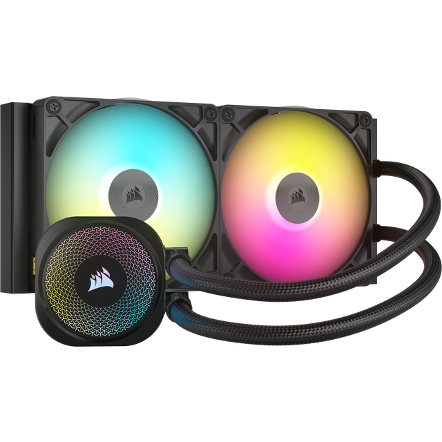 Corsair icue link titan 280 rx 280mm rgb aio liquid cpu cooler - black