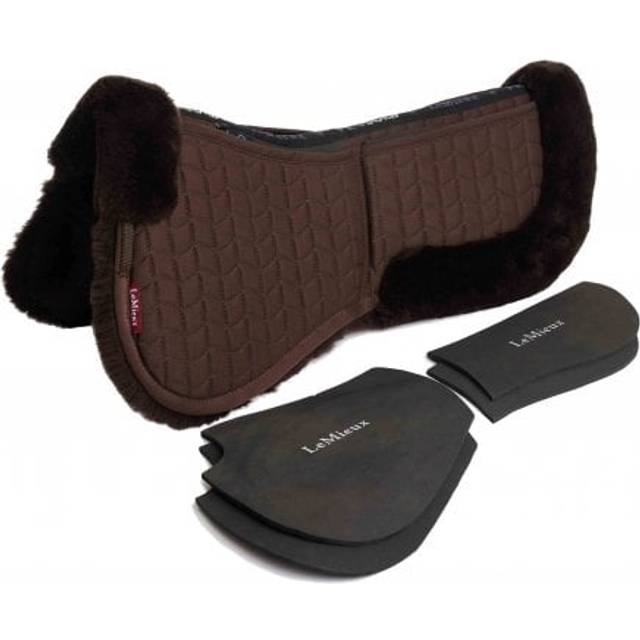 LeMieux Merino+ ProSorb 2 Pocket Half Pad - Brown/Brown Size: Medium
