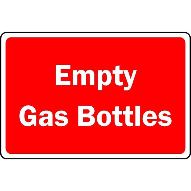 Empty gas bottles safety sign - 3mm Aluminium sign - 200mm x 150mm