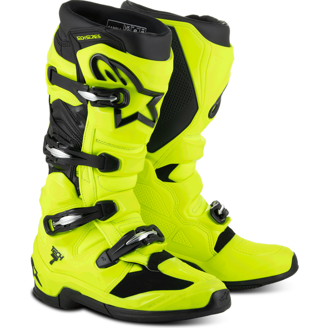 Alpinestars Tech 7 Motocross Boots, black-yellow, Size 44 45 for Men