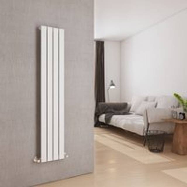 Emke - Vertical Designer Radiator Flat Tall Upright Central Heating Radiator White 1600x300mm