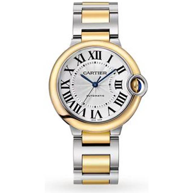 Yellow Gold and Stainless Steel Ballon Bleu de Cartier Watch - Silver - 36mm