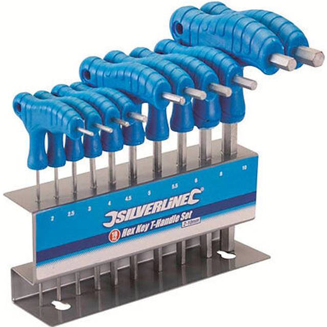 Silverline Hex Key Set 10pc 2-10mm T-Handle Wrench Allen Key Metric 323710
