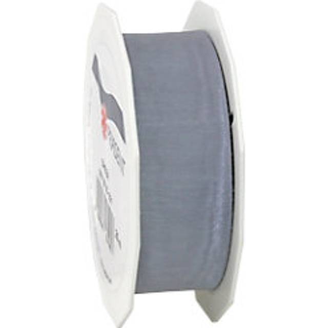C.E. Pattberg Sheer Organza Ribbon, Sterling Silver, 25 mm-25 m