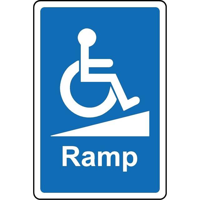 Ramp disabled safety sign - 1mm Plastic sign - 300mm x 200mm