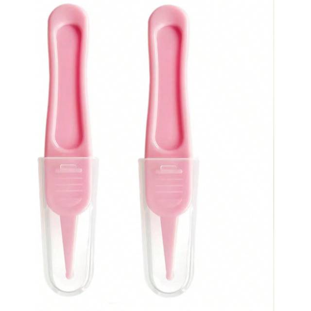 SHEIN 2pcs Newborn Baby Nasal Cleaning Tweezers + Ear Cleaning Clip Set, Infant Nasal Aspirator For Clearing Mucus