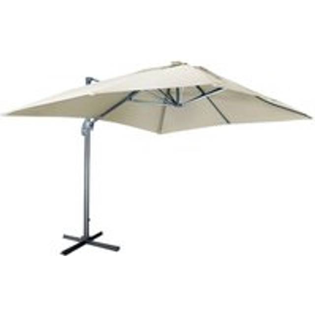 3x4m rectangular cantilever parasol with integrated led lights, Luce, Beige