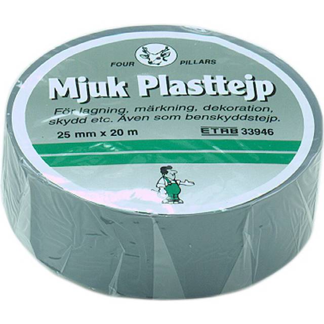 Plasttejp För Rörisolering, 25mmx20m, Grå