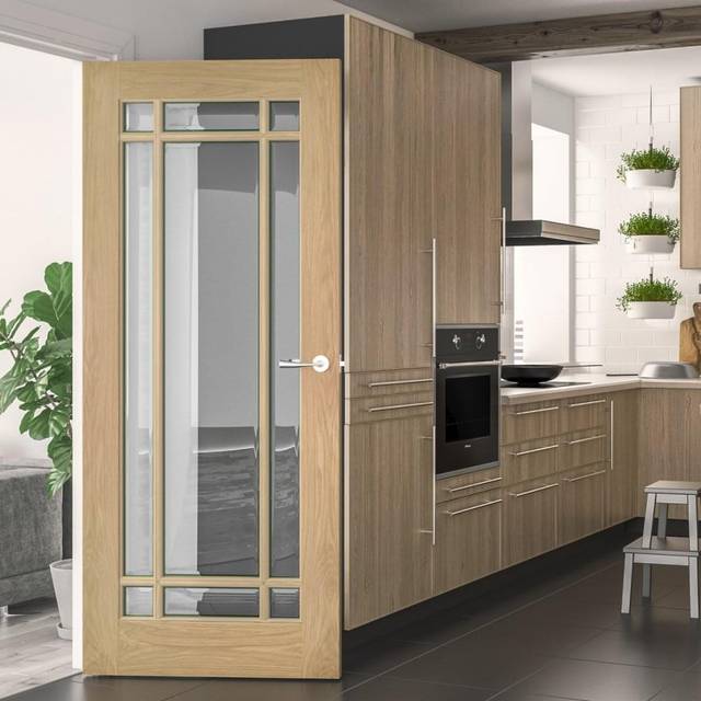Deanta Kerry Oak Glazed Internal Door (Size: 1981 x 838mm, Thickness: 35mm)
