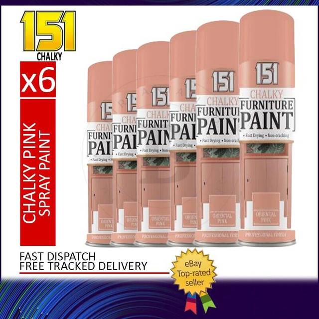 6x 151 chalk finish pink furniture spray paint aerosol smooth touch matt 400ml