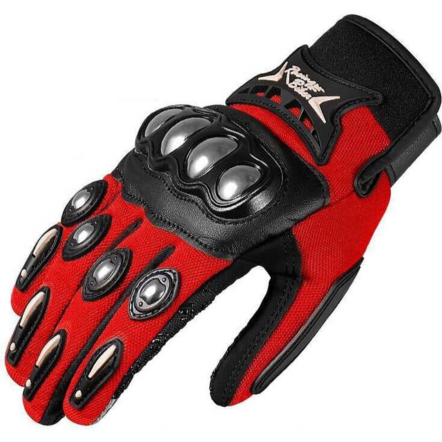 (SC16-Red, M) Touch Screen Motorcycle Gloves Stainless Steel Non-slip Outdoor Sports Riding Cross Dirt Bike Racing Guantes Moto Glove