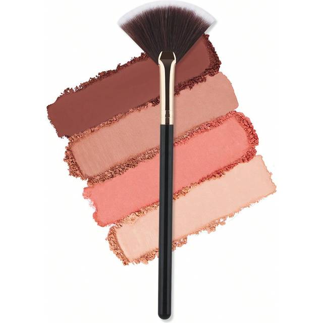 SHEIN Small Fan-Shaped Highlight Brush Flat Blush Powder Brush Soft Hair Does Not Absorb Powder Easy To Apply Makeup Brush Makeup Tool