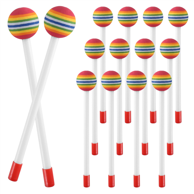 moresk-14 Pcs Lollipop Drum Mallet Sticks Plastic Drumsticks for Kids