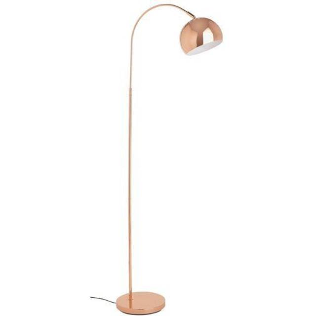 Home curva floor lamp silver delicate swooping arch and large hooded spot light