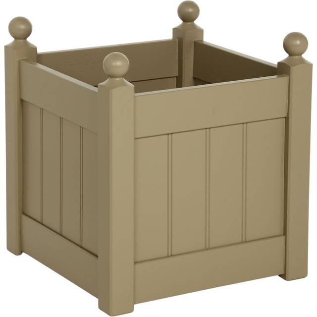AFK Classic Square Wooden Painted Planter, 38cm, Nutmeg