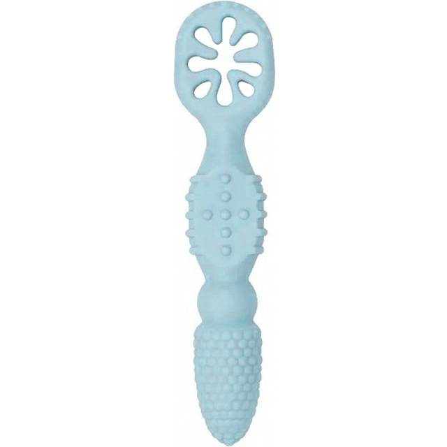 SHEIN 1 Pc Baby Silicone Spoon, 2 In 1 Toddler  Silicone Complementary Food Spoon, First Stage Led Weaning Training Self- Feeding Utensils, Microwave Fridge