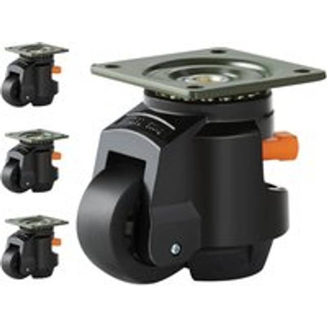 VEVOR Leveling Casters, Set of 4, 2200 lbs Total Load Capacity, 2.5 inches, Heavy Duty with Upgraded Handle Design, 360 Degree Swivel Caster Wheels,