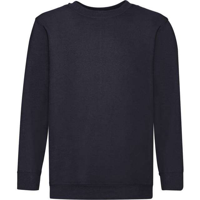 (9-11, Deep Navy) Fruit Of The Loom Childrens Unisex Set In Sleeve Sweatshirt