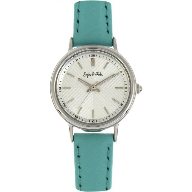 Sophie & Freda Womens Berlin Leather-Band Watch - Turquoise Stainless Steel - One Size