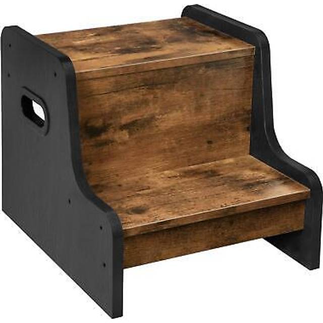 Step Stool for Kids, Two Step Toddler's Stool, Wooden Step Stool with Non-Slip Pads, Safe and Sturdy, Easy to Move, for Sink, Kitchen, Bathroom,