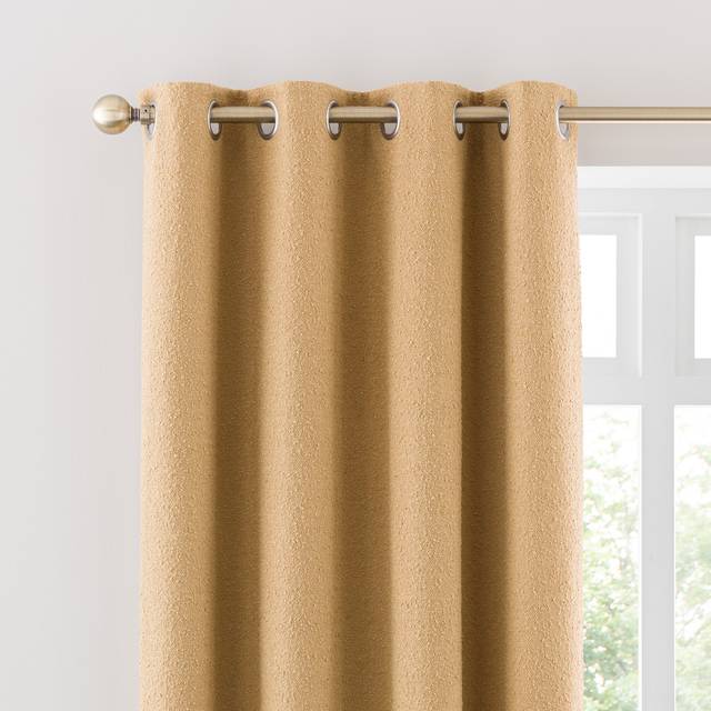 Churchgate Woodhouse Boucle Eyelet Curtains - Honey