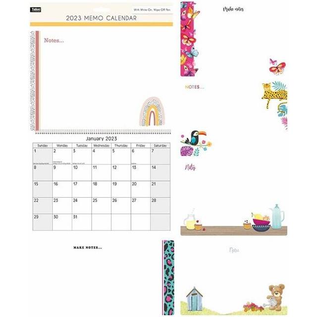 (Rainbow Shape) 2023 Dry Wipe Memo Calendar With Pen Various Designs