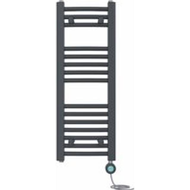 NRG - Pre-filled Electric Curved Heated Towel Rail Radiator Thermostatic 800x300mm Anthracite