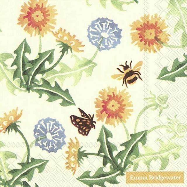 Emma Bridgewater Dandelion Cream Paper 33 Cm Square 3 Ply Napkins 20 Pk