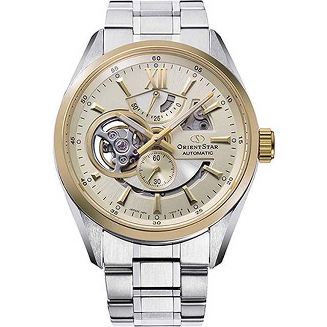 Orient Star Contemporary Stainless Steel Skeleton Champagne Dial Automatic RE-AV0124G 100M Men's Watch