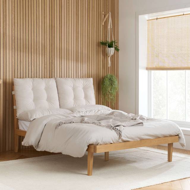 Birlea Ander King Size Bed Frame with Cushioned Tufted Headboard - Brown