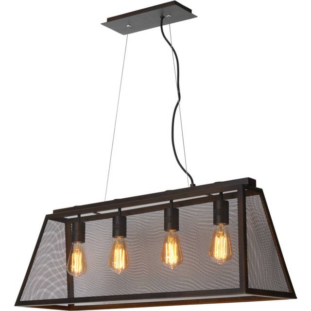 Litecraft Ceiling Pendant 4 Light With Metal Mesh Diner Shade - Bronze