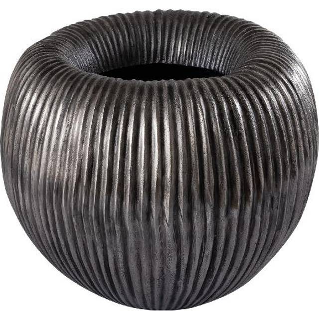 Jenna Ceramic Pot Planter - Silver (48cm H x 32cm W x 32cm D)