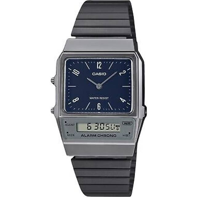 Casio Vintage Analog Digital Dual Time Stainless Steel Bracelet Blue Dial Quartz AQ-800EB-2A Unisex Watch