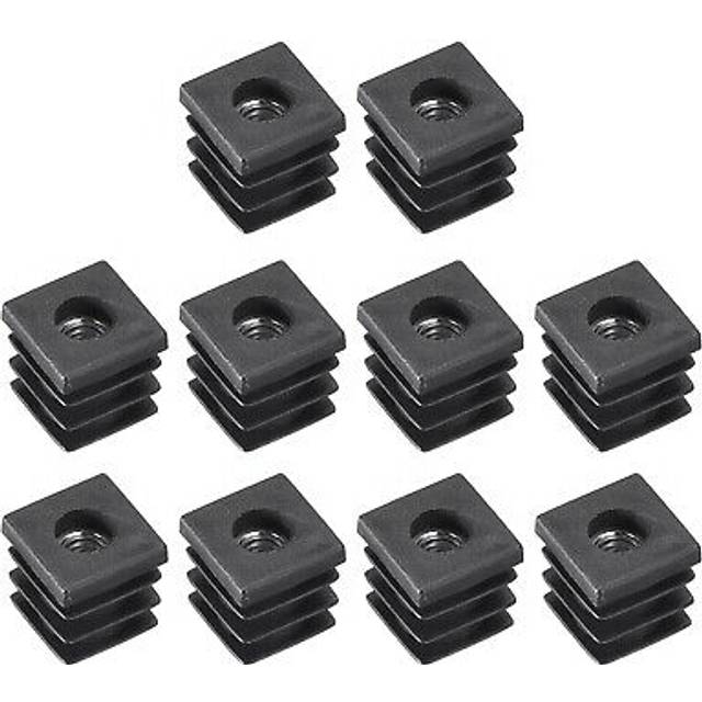 10pcs 0.63x0.63 Caster Insert With Thread, Square M6-1.0mm Thread