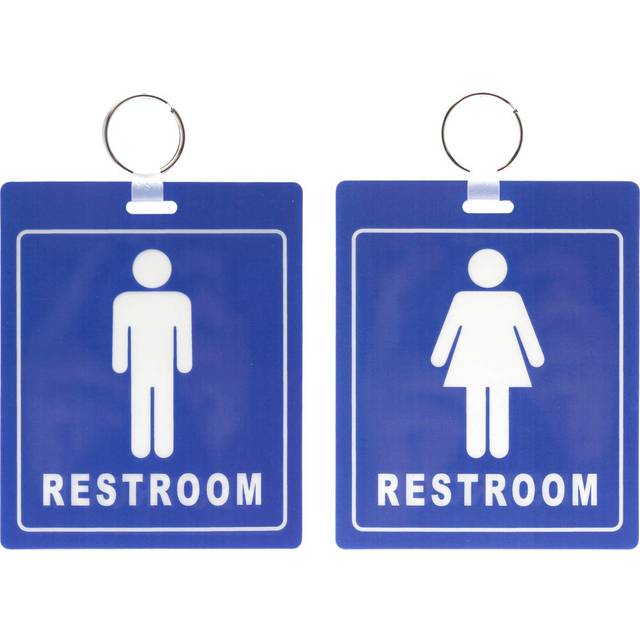 2 Pack - Restroom Pass Keychains (1 Men / 1 Women) Flexible/Heavy Duty