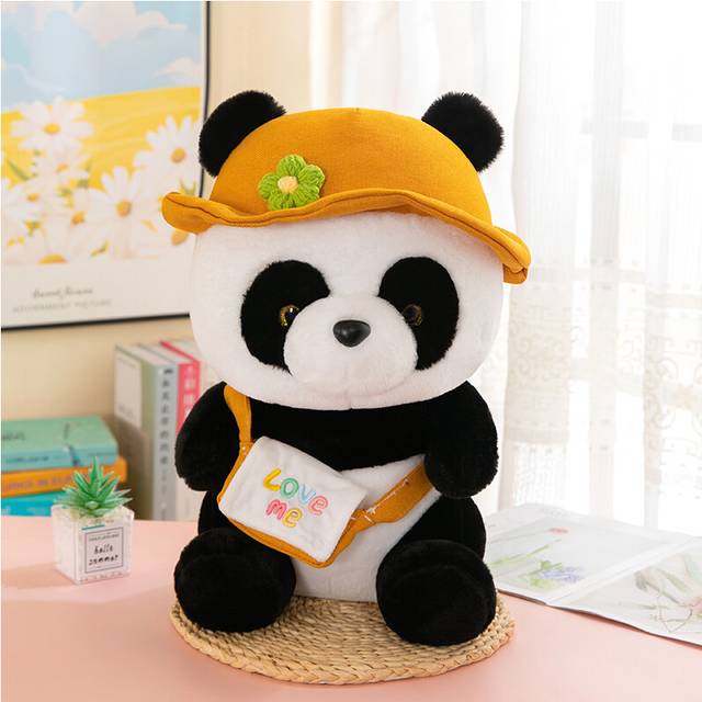 (Yellow, 60cm) Soft Panda Plush Doll Stuffed Animal Pillow Cute And Comfy Gift For Girls And Kids Room Decor