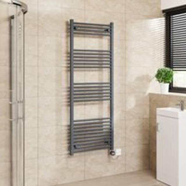 Warmehaus - Touch Screen Thermostatic Straight Towel Rail Grey 1600x600mm