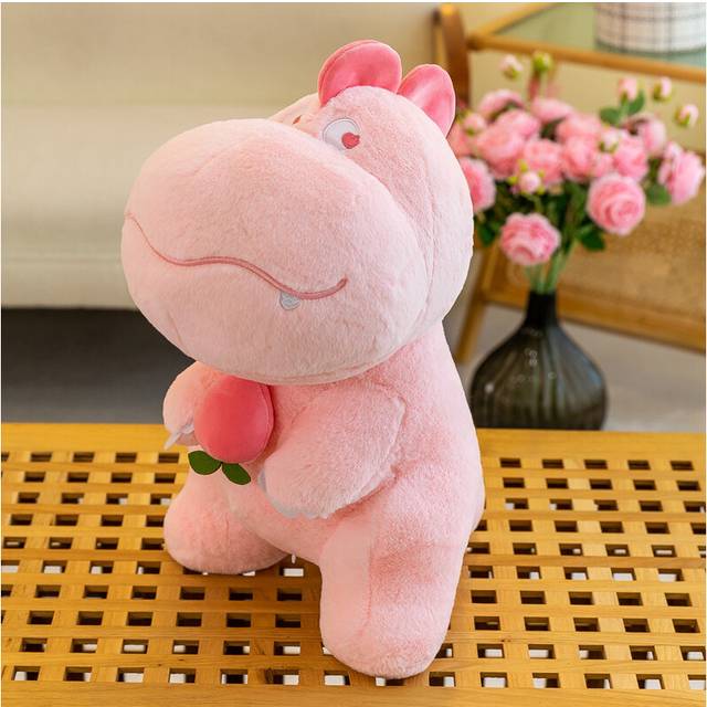 (Pink, 38cm) Soft Cartoon Dinosaur Plush Pillow Pp Cotton Filled Creative Toy Ideal For Gifts