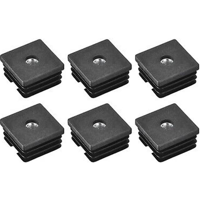 6pcs 1.5x1.5 Caster Insert With Thread, Square M8-1.25mm Thread
