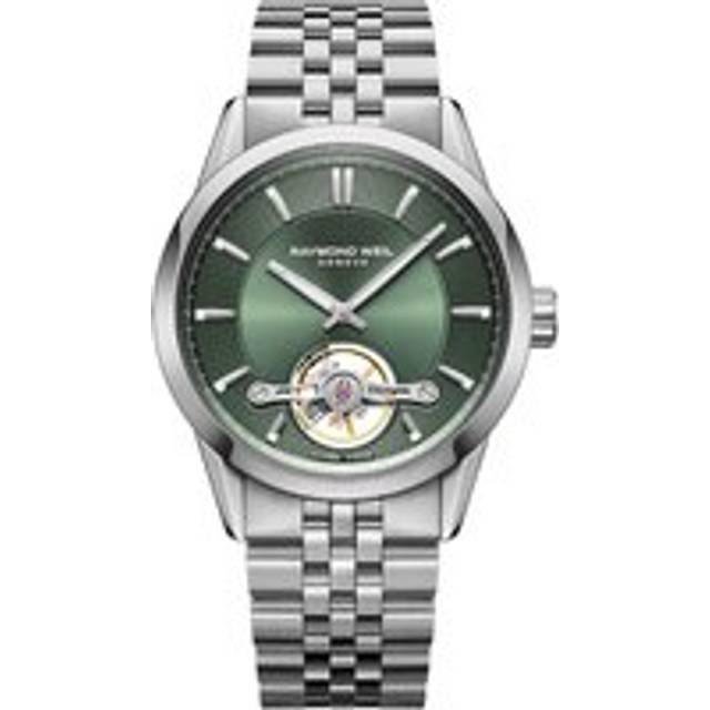 Raymond Weil Men's Freelancer 42 Calibre RW1212 Automatic Bracelet Strap Watch, Silver/Green