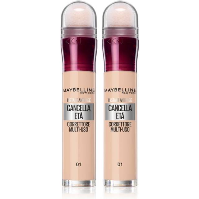 MAYBELLINE NEW YORK Instant Anti Age Erase Age Liquid Concealer med svampapplikator Bekväm förpackning Färg 01 Ljus