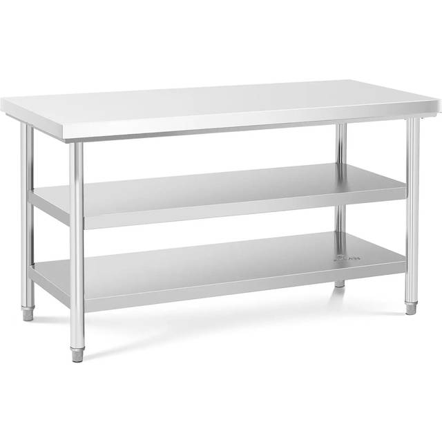 Royal Catering Stainless Steel Work Table - 150 x 70 cm - 600 kg - 3 levels RCWT-150X70-3L-E