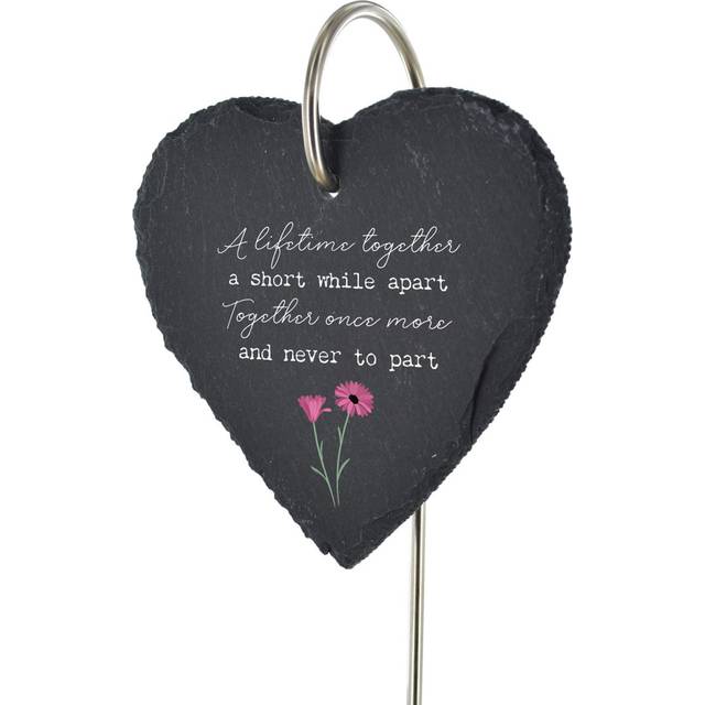 Billens a Lifetime Together Heart Slate Marker Memorial Plaque - Grey (25cm H X 11cm W X 1cm D)